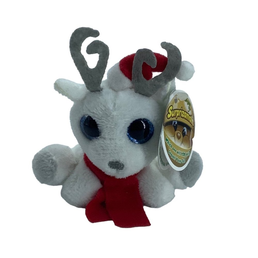 Surprizamals Romeo the White Reindeer Stuffed Animal Mini Plush‎ Toy Christmas